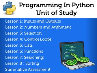 Programming In Python Unit for KS3