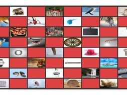 Phonics Consonant Letters h-hw-w-zh-z-y Photo Checkerboard Game