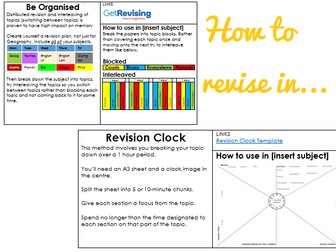 How to revise in [insert subject] guidance booklet