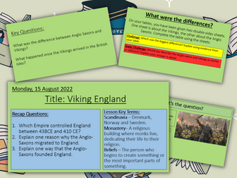Battle of Hastings - Viking England - Ks3