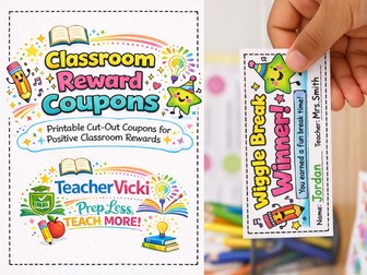 Printable Classroom Reward Coupons | Behaviour Management System