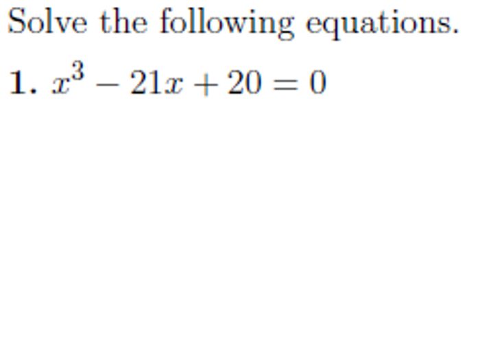 Solving Cubic Equations Worksheet No 2 (with Solutions) | Teaching ...