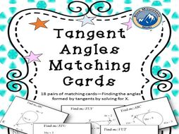 Tangent Angles--Solve for x Matching Card Set