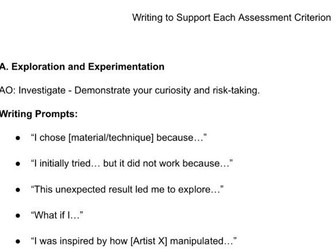 Art-Making Inquiries Portfolio (AIP) – Writing Support Guide (PDF)