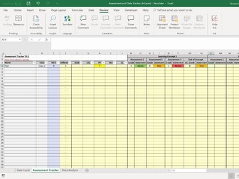 Assessment and Data Tracker/Analysis Spreadsheet - A-Level