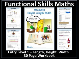 Functional Skills Maths - Entry Level 1 - Measure - Length, Height, Width