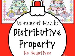 Christmas math Surprise - Distributive Property No Negatives Coloring Page