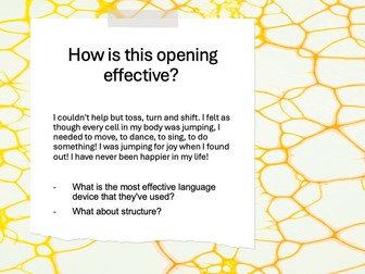 Creative writing - Effective Openings and Endings