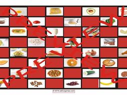 Food Types Checker Board Game