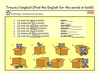 Prepositions - y7 French