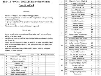 EDEXCEL Physics Year 13 Extended Writing