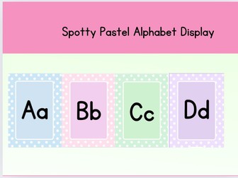 Alphabet Display: Spotty Pastel Theme