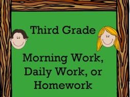 Third Grade Daily Morning Work or Homework: Spiral Review Math and ELA- Common Core Aligned