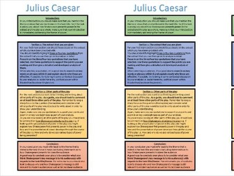 Julius Caesar - Structure strip for exam response (AQA English Literature - Paper 1)
