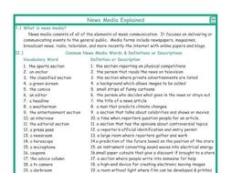 News Media Explanation-Definitions