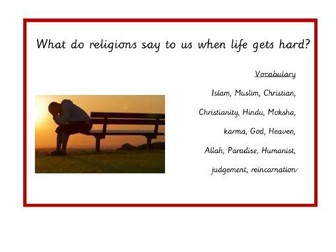 RE Today /  SACRE unit U2.3 What do religions say to us when life gets hard?