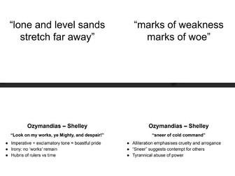 GCSE English Literature – Power & Conflict Poetry Quote Flashcards (AQA)