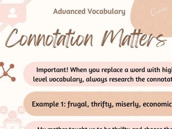 Connotation Matters, Vocabulary
