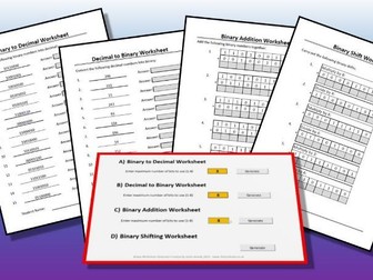 Binary Worksheet Generator