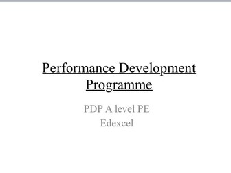 A level PE Edexcel Coursework Personal Development Programme PP