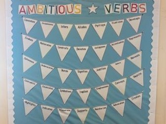 Classroom display - ambitious analytical verbs