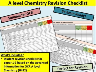 OCR A Level Chemistry Revision Checklist