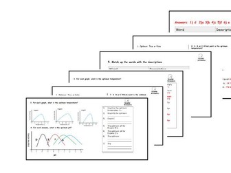 GCSE Enzyme Describing Graphs Worksheets with Answers