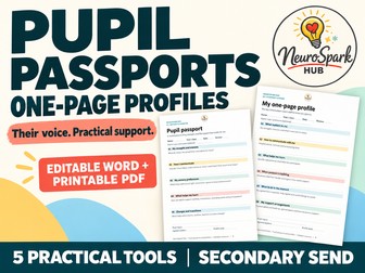 Editable Pupil Passports & One-Page Profiles | Secondary SEND Support