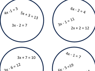 Linear Equations Dobble