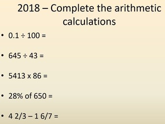 Year 6 Arithmetic Practice