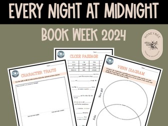 Every Night at Midnight | Literacy Worksheets & Activities | Book Week 2024