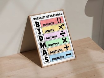 BIDMAS Poster - Editable Template