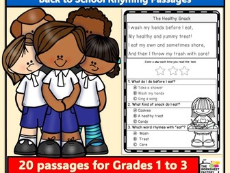 Back to School Rhyming Readers Rhyming Comprehension Passages - Grades 1-2