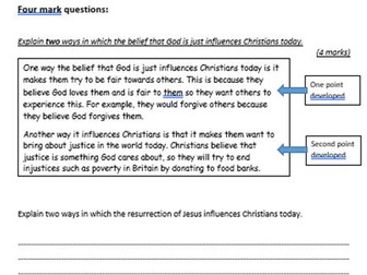 Christian Beliefs and Christian Practices Exam Question Practice Booklet AQA Specification