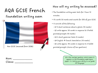 AQA New GCSE French Writing Booklet (F)