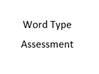Year 4, 5, 6 - SPAG word type mini assessment