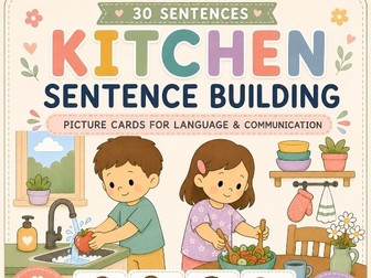 Kitchen Sentence Building – 30 Picture Cards