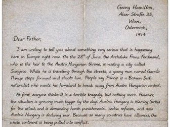 WW1 Fictional Diary and Letter Reading comprehension