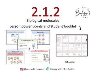 OCR A Level Biology 2.1.2 Biological molecules (approx 18 lessons)