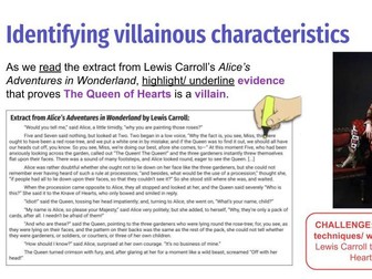 Literary Villains Full KS3 Unit SOW