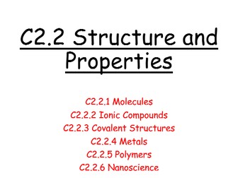 C2.2 Structure and Properties Revision Booklet