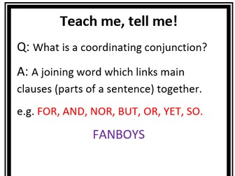 Teach me, tell me - Grammar revision cards
