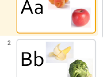 Fruit and Vegetable alphabet