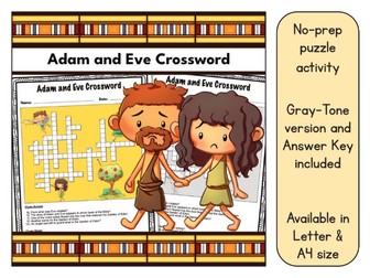 Adam and Eve Crossword Puzzle Printable