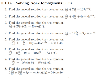 Bumper Booklet: Second Order Differential Equations
