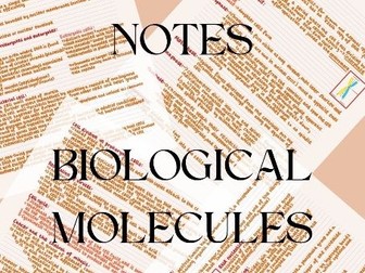 AQA A-level Biology Topic 1- Biological Molecules revision notes