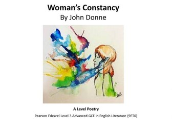 A Level Poetry: Woman's Constancy by John Donne