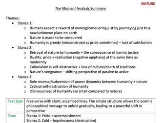 ‘The Moment’ by Margaret Atwood Poem Analysis Oxford AQA English GCSE 'People and Places' Anthology
