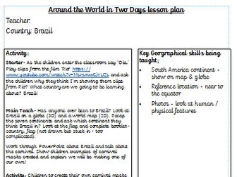 Around the World in 2 days - Lesson plans for different countries x14