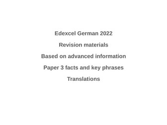 A Level German 2022 Exam Preparation - Based on Edexcel advanced information.